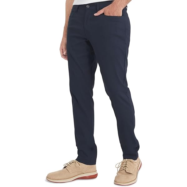 Jachs Straight Fit Stretch Traveler Pant Blue at Amazon Men's